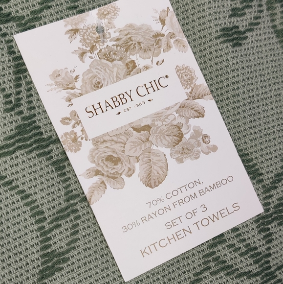 Shabby Chic Fall Pumpkins Kitchen Hand Towels Set Green, Blue and White - Picture 2 of 8